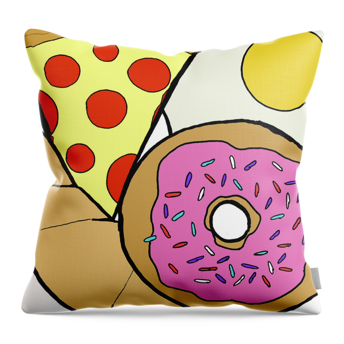 Snack Throw Pillow featuring the mixed media Snack Food #1 by Hugo Edwins