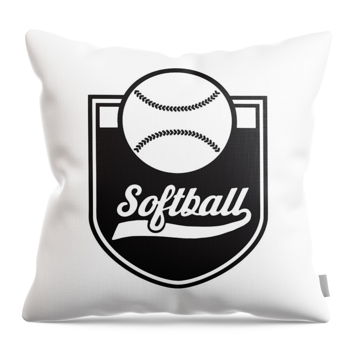 Ad Throw Pillow featuring the drawing Softball Banner #1 by CSA Images