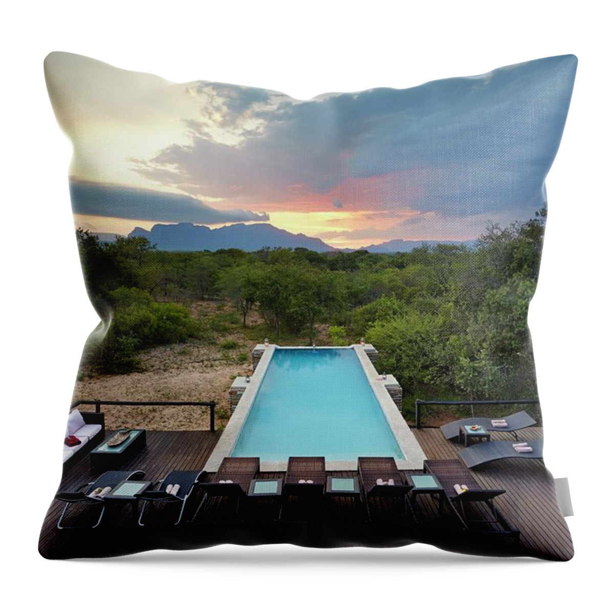 Estock Throw Pillow featuring the digital art South Africa, Mpumalanga, Kruger National Park, Vuyani Lodge #1 by Richard Taylor