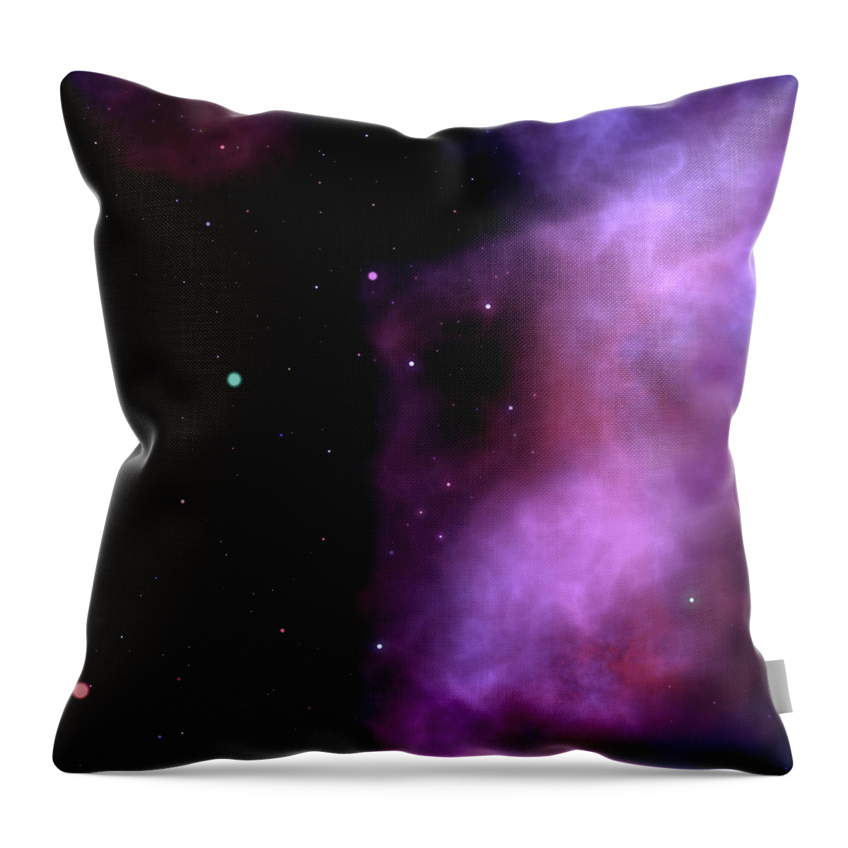 Black Color Throw Pillow featuring the photograph Space With Stars #1 by Dem10