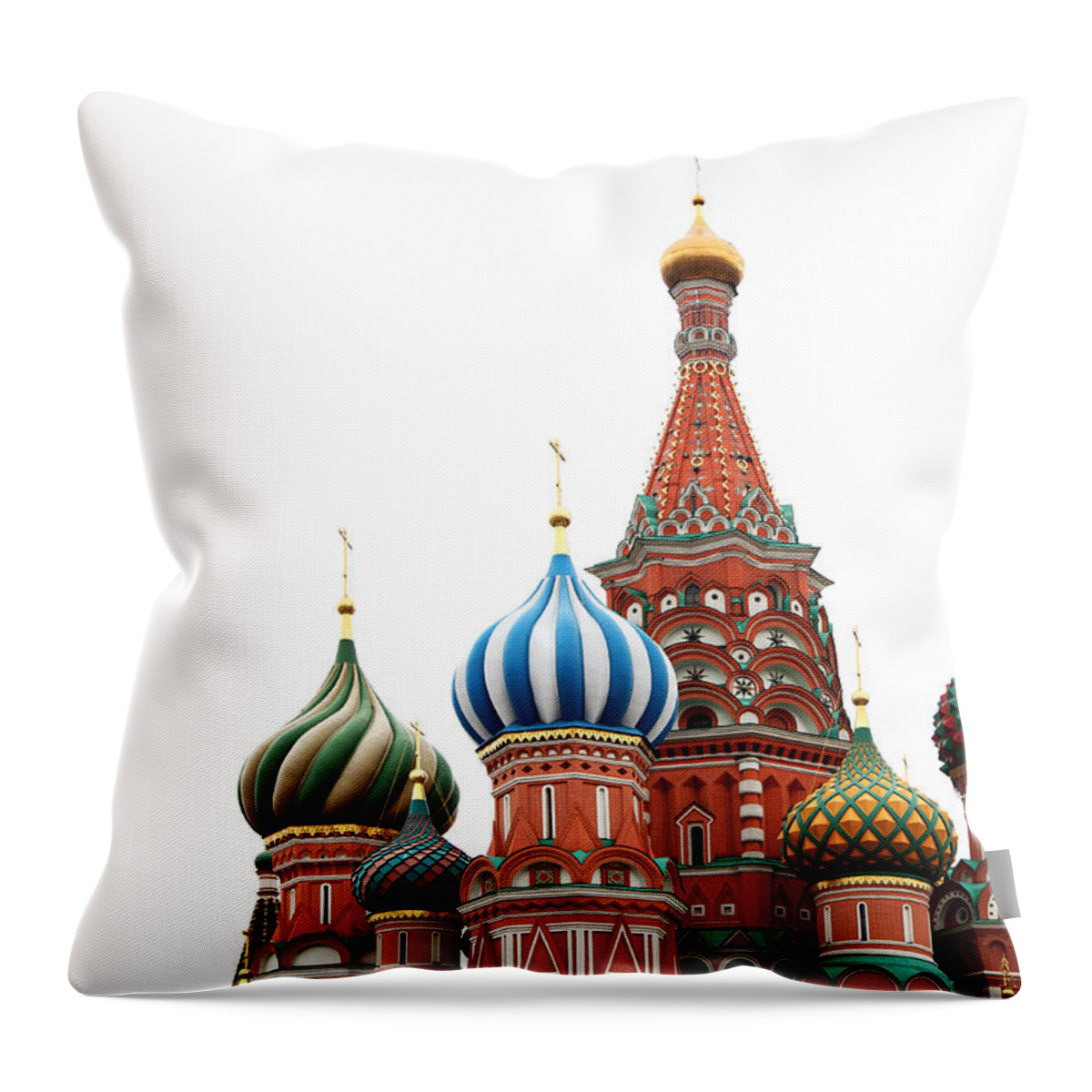Built Structure Throw Pillow featuring the photograph St. Basil Cathedral #1 by Savushkin