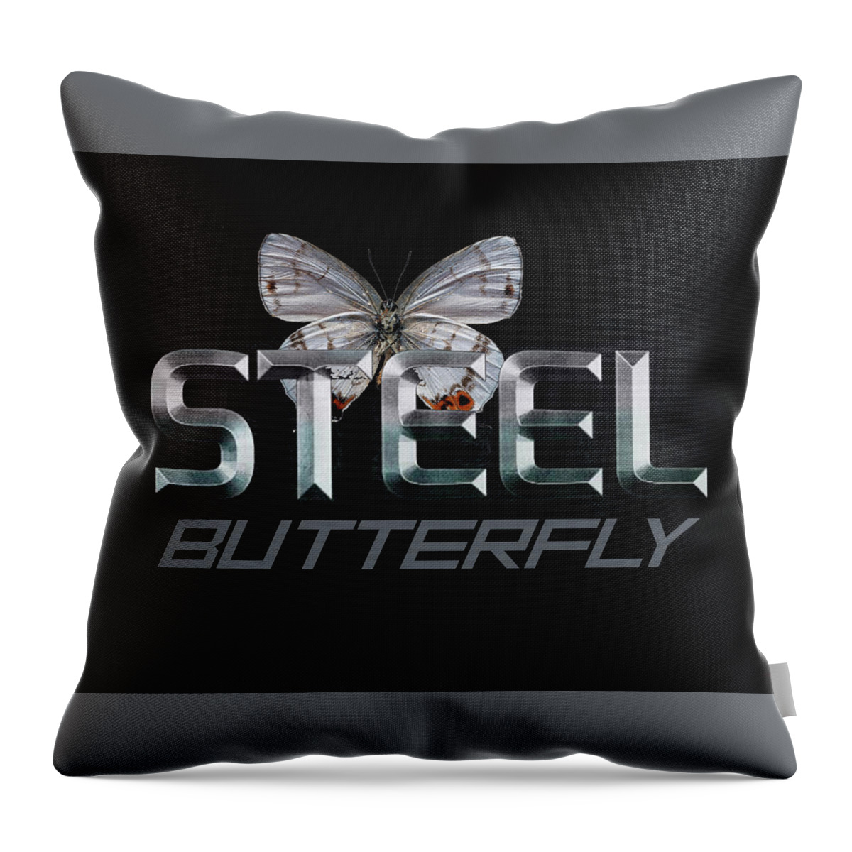 Butterfly Throw Pillow featuring the photograph Steel Butterfly #2 by Robert Michaels