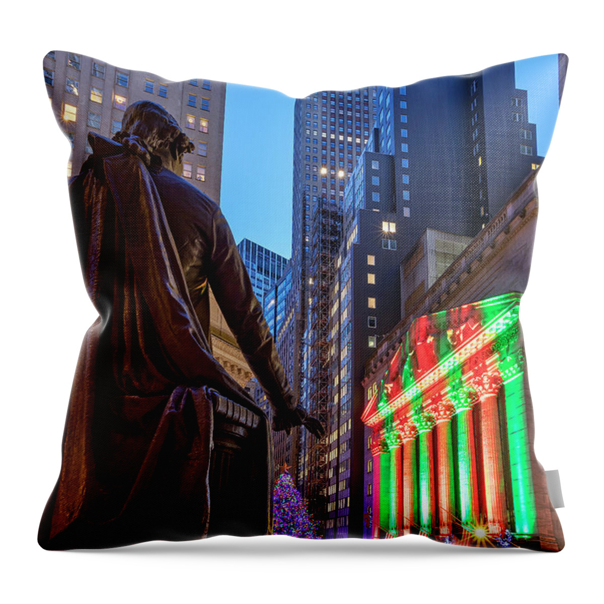 Estock Throw Pillow featuring the digital art Stock Exchange, Wall Street Nyc #1 by Lumiere