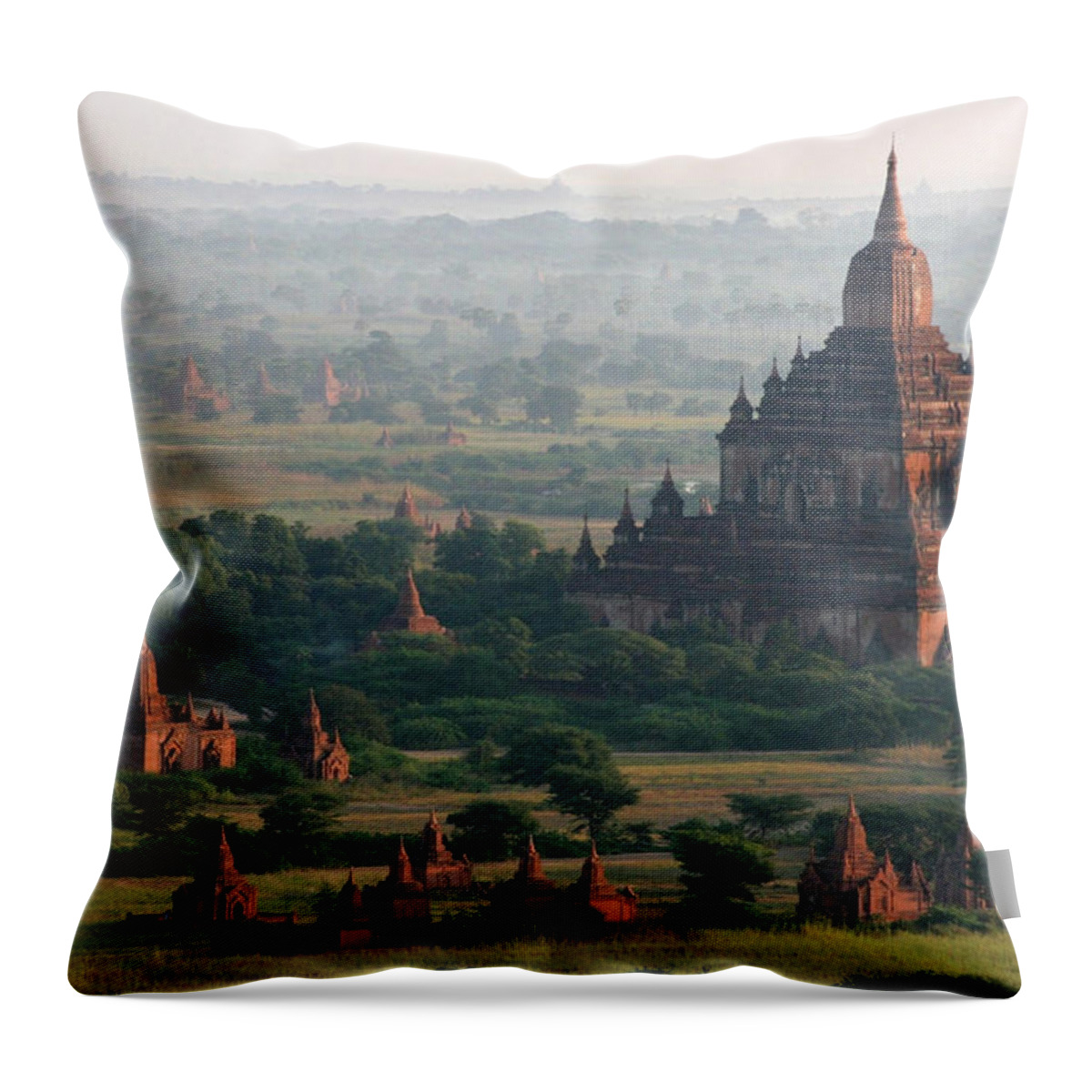 Tranquility Throw Pillow featuring the photograph Sulamani, Bagan, Burma #1 by Joe & Clair Carnegie / Libyan Soup