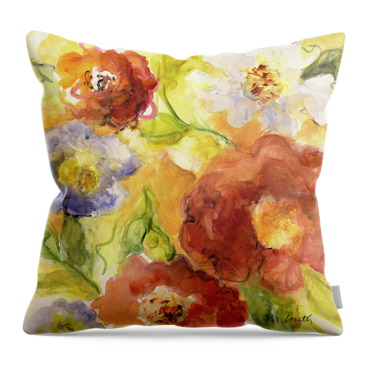 Summer Throw Pillow featuring the painting Summer In Provence I #1 by Lanie Loreth