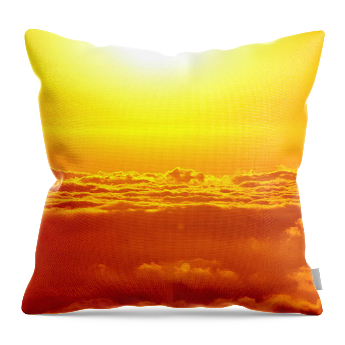 Scenics Throw Pillow featuring the photograph Sunrise In Sea Of Clouds #1 by 4x-image