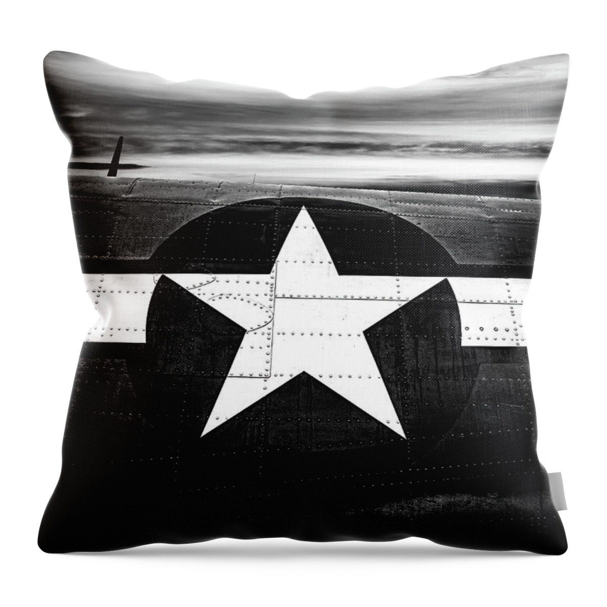 B-24 Throw Pillow featuring the photograph Sunset North American B-25 Mitchell #1 by Bob Orsillo