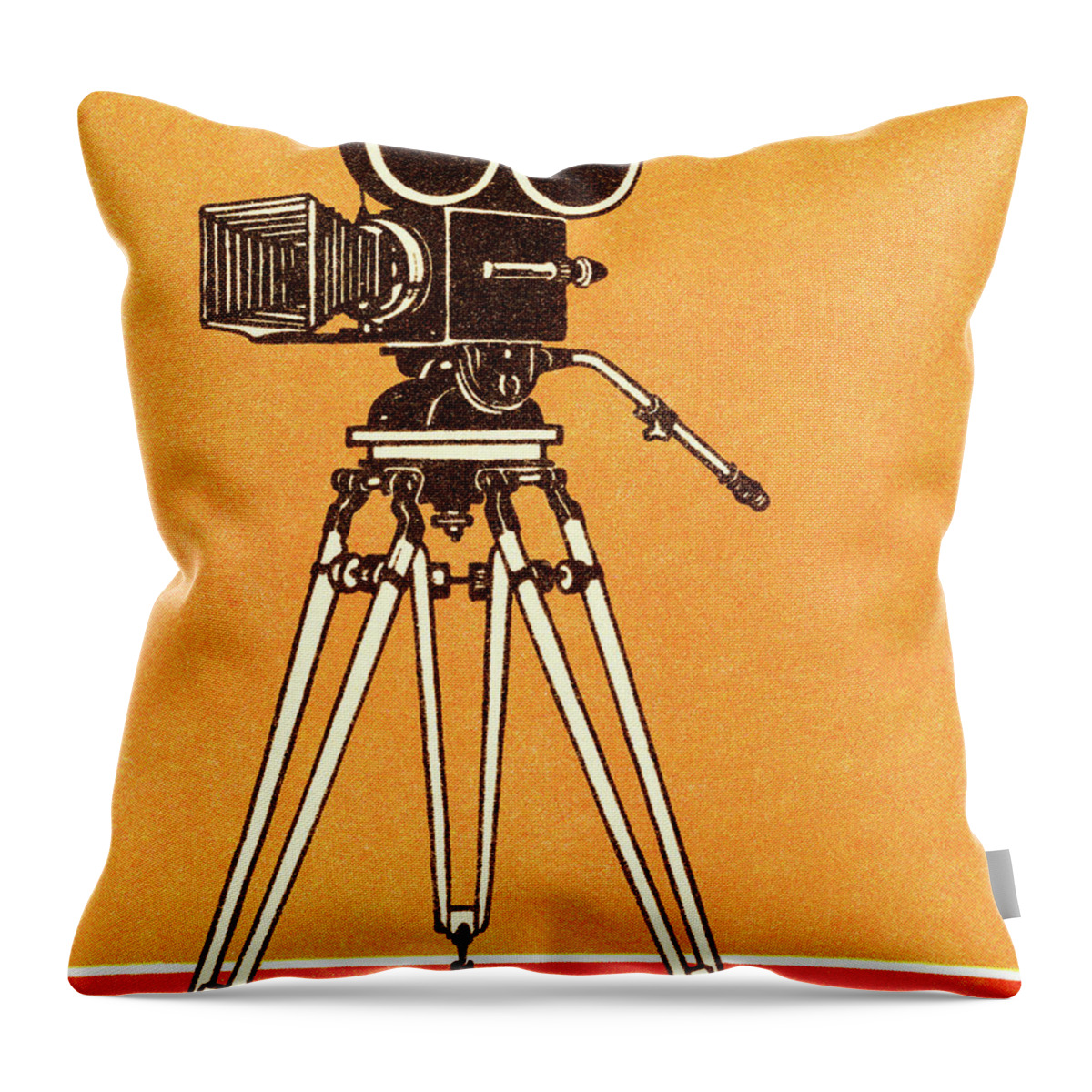 Camera Throw Pillow featuring the drawing Television camera #1 by CSA Images