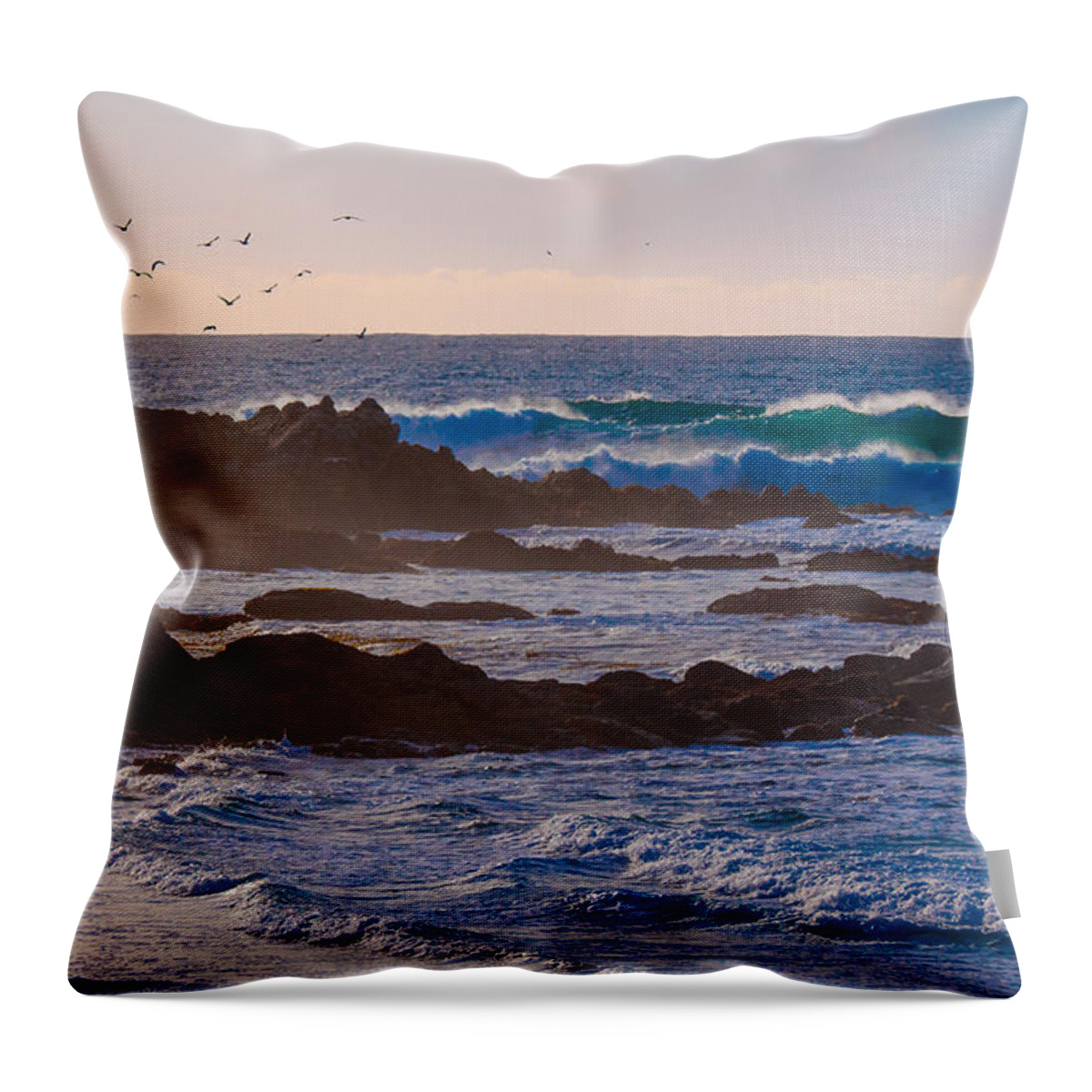 Carmel Point Throw Pillow featuring the photograph The Birds #1 by Derek Dean