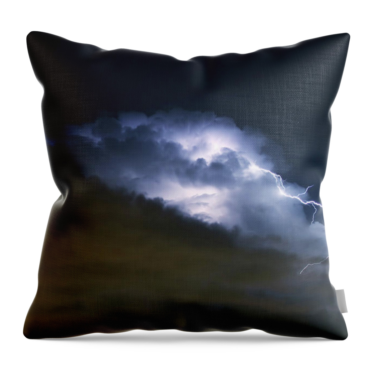 Environmental Damage Throw Pillow featuring the photograph Thunderstorm #1 by Nature247