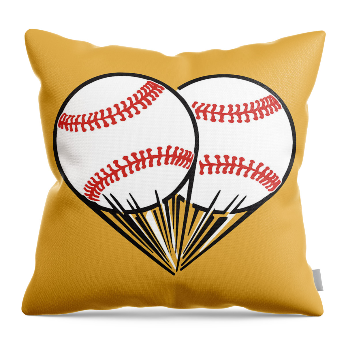 American Pastime Throw Pillow featuring the drawing Two Baseballs #1 by CSA Images