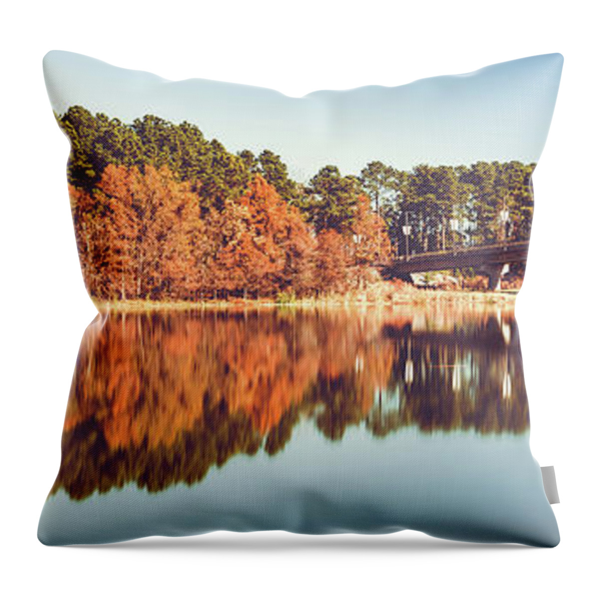 Autumn Colors Throw Pillow featuring the photograph Two Rivers Park, arkansas #1 by Mati Krimerman