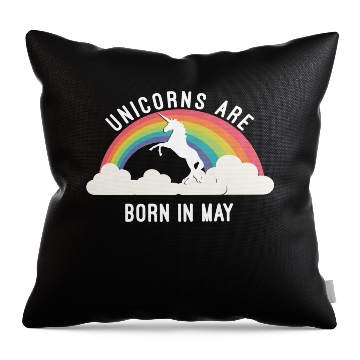 Cool Throw Pillow featuring the digital art Unicorns Are Born In May #1 by Flippin Sweet Gear