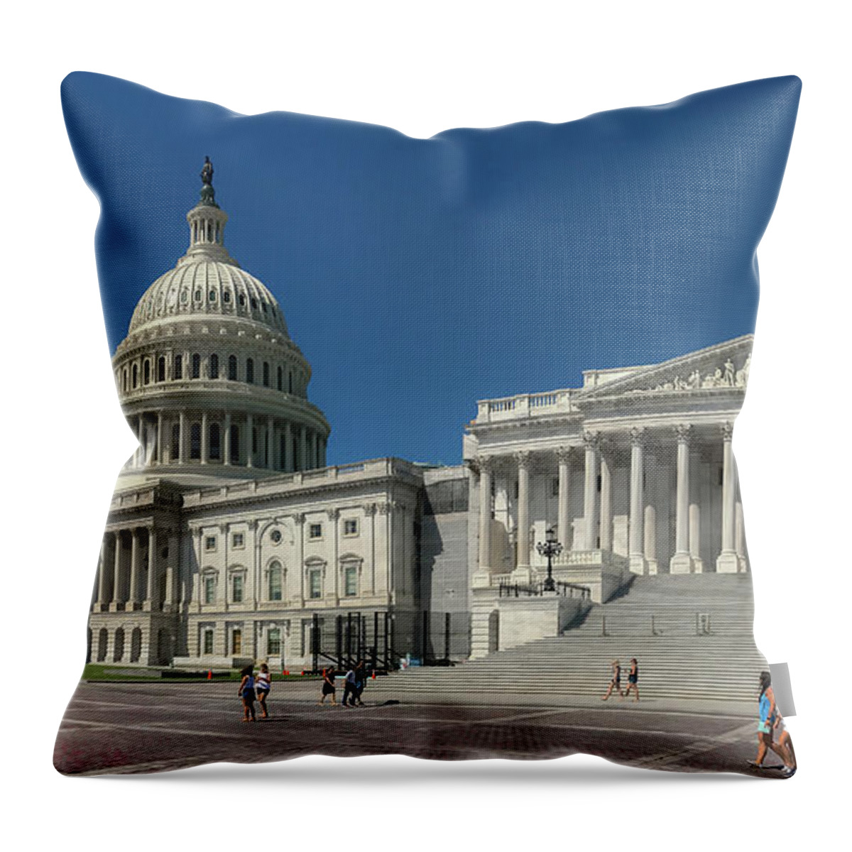 Us Capitol Throw Pillow featuring the photograph United States Capitol by Lora J Wilson
