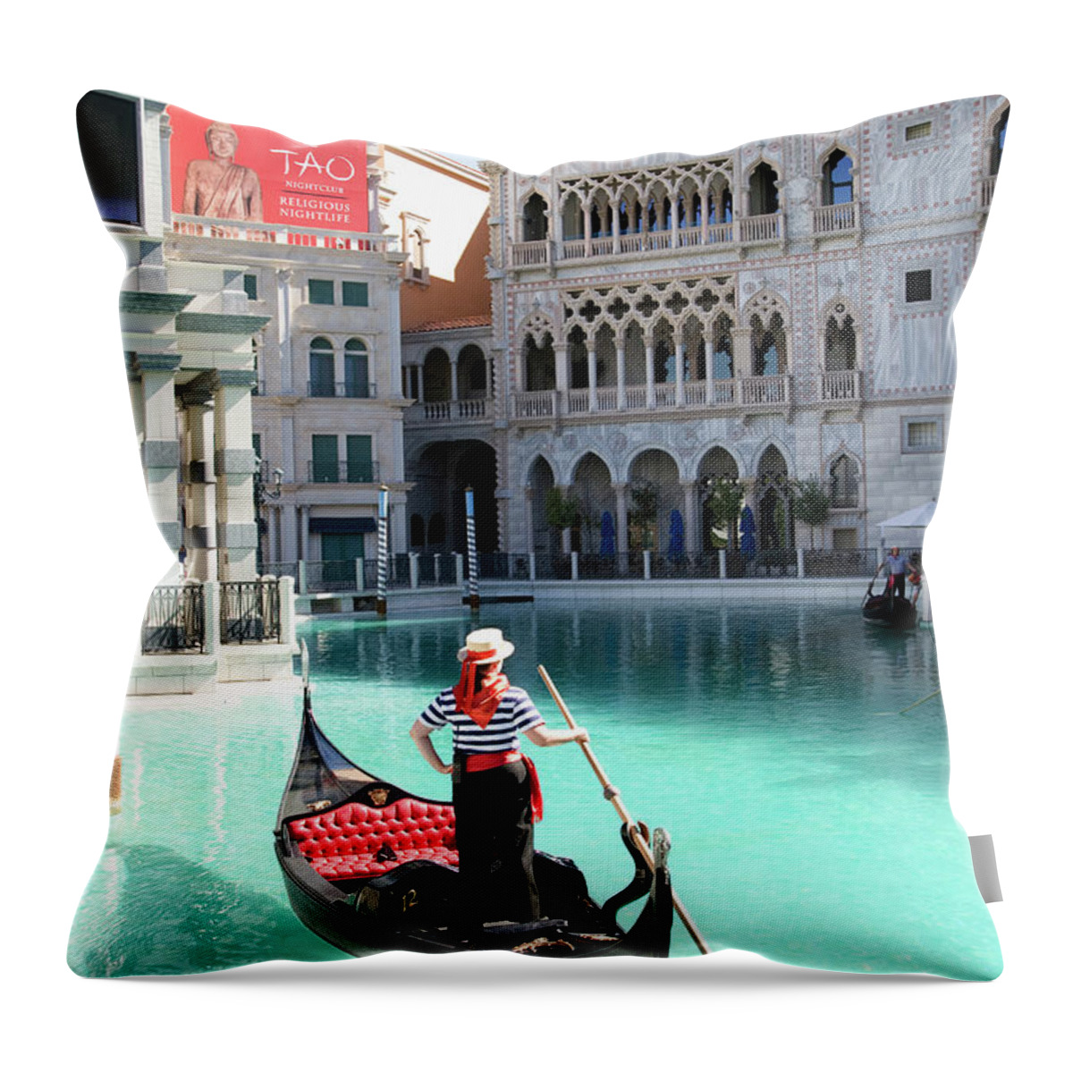 Venetian Hotel Throw Pillow featuring the photograph Usa, Nevada, Las Vegas, The Venetian #1 by Buena Vista Images