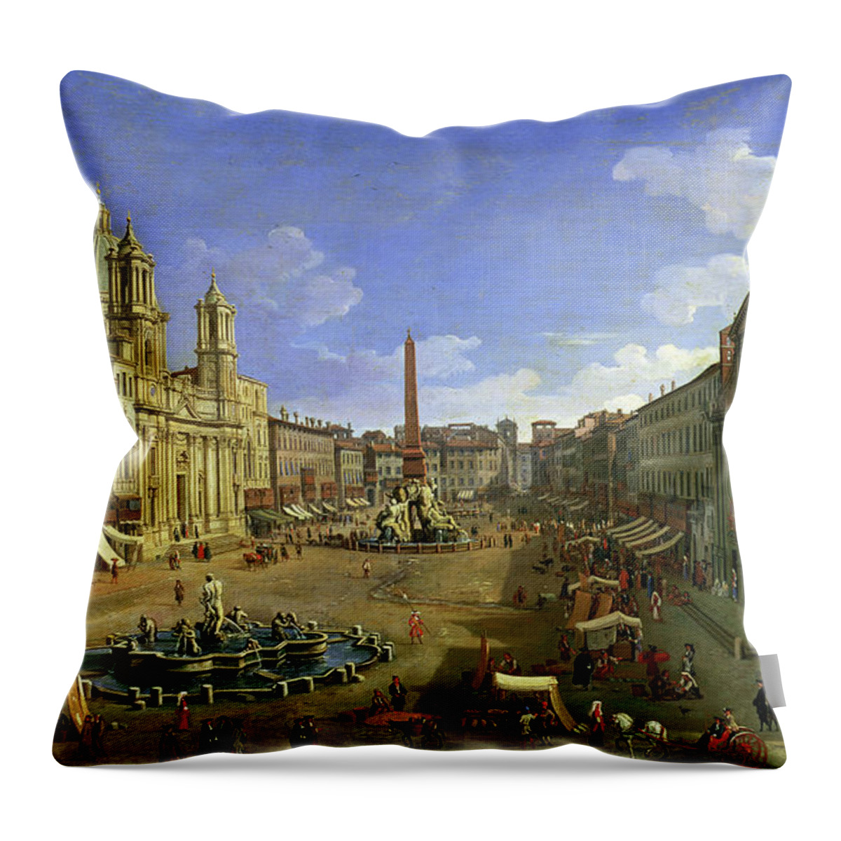 Canaletto Throw Pillow featuring the painting View of the Piazza Navona #2 by Canaletto