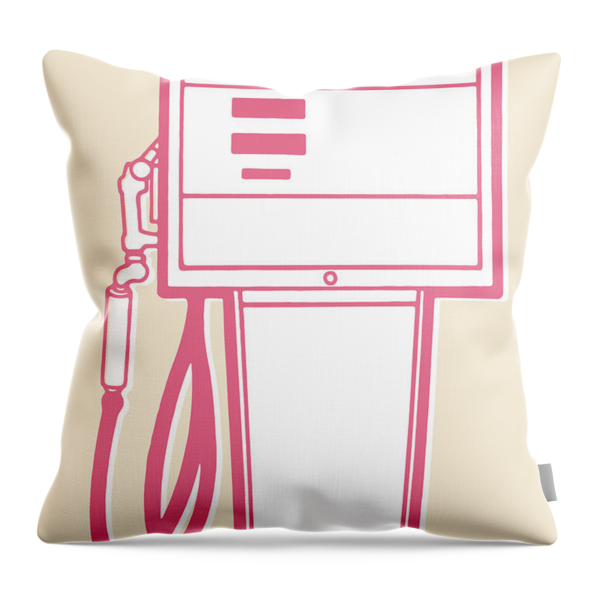 Automotive Throw Pillow featuring the drawing Vintage Fuel Pump #1 by CSA Images