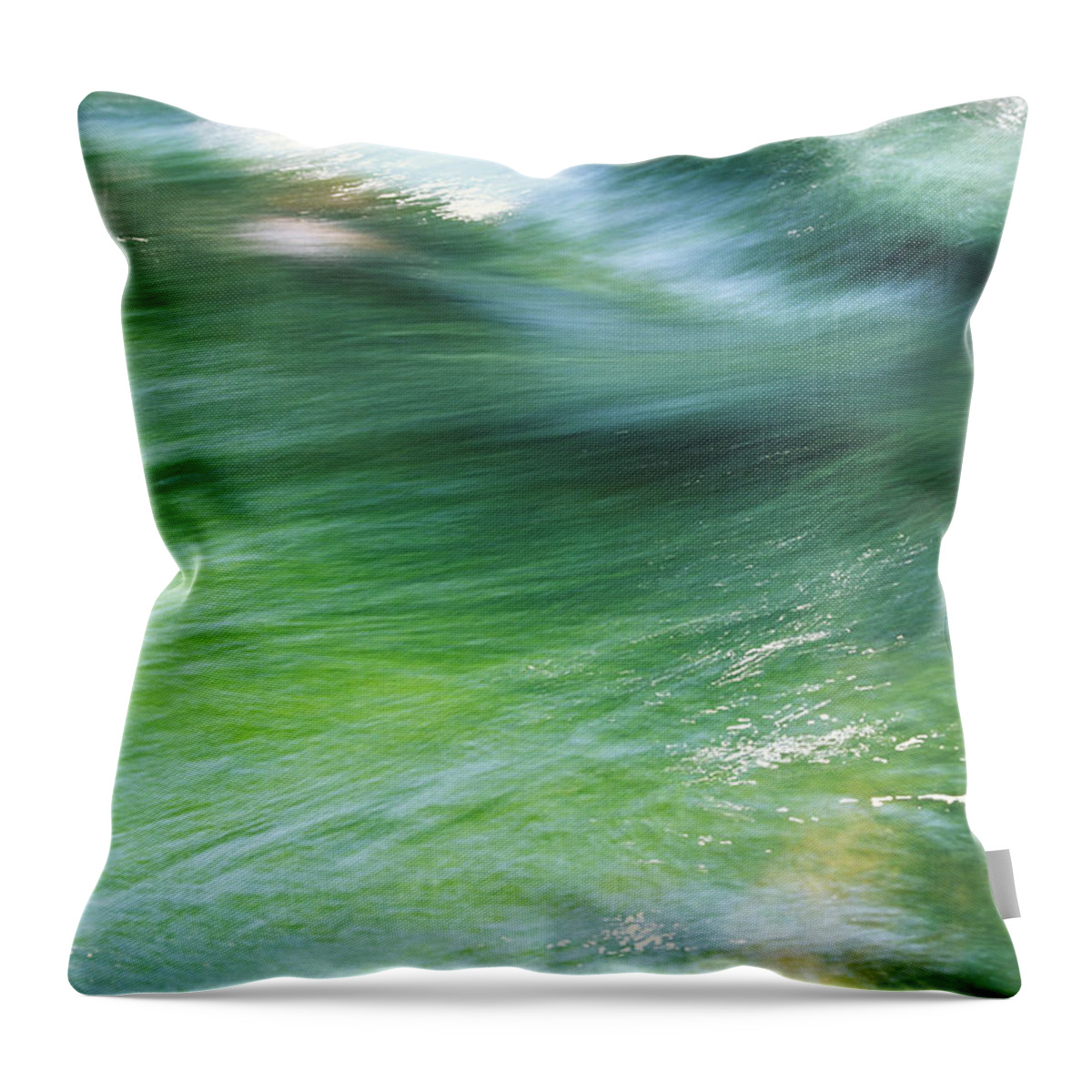 Blurred Motion Throw Pillow featuring the photograph Water Stream #1 by Ooyoo