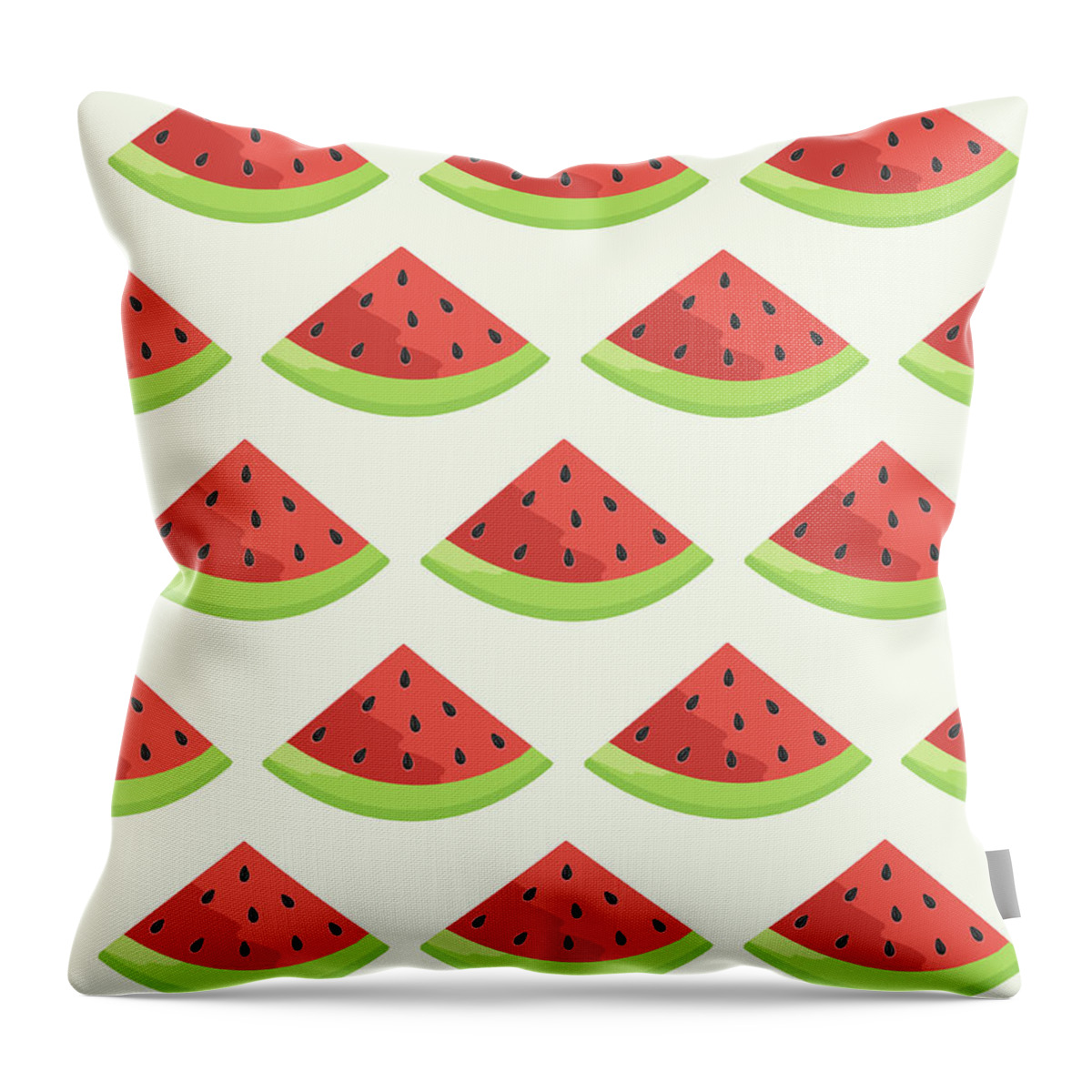 Vector Throw Pillow featuring the digital art Watermelon Seamless Background Pattern #1 by Bloodlinewolf