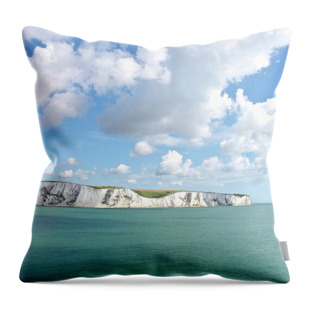 Water's Edge Throw Pillow featuring the photograph White Cliffs Of Dover #1 by Lisavalder