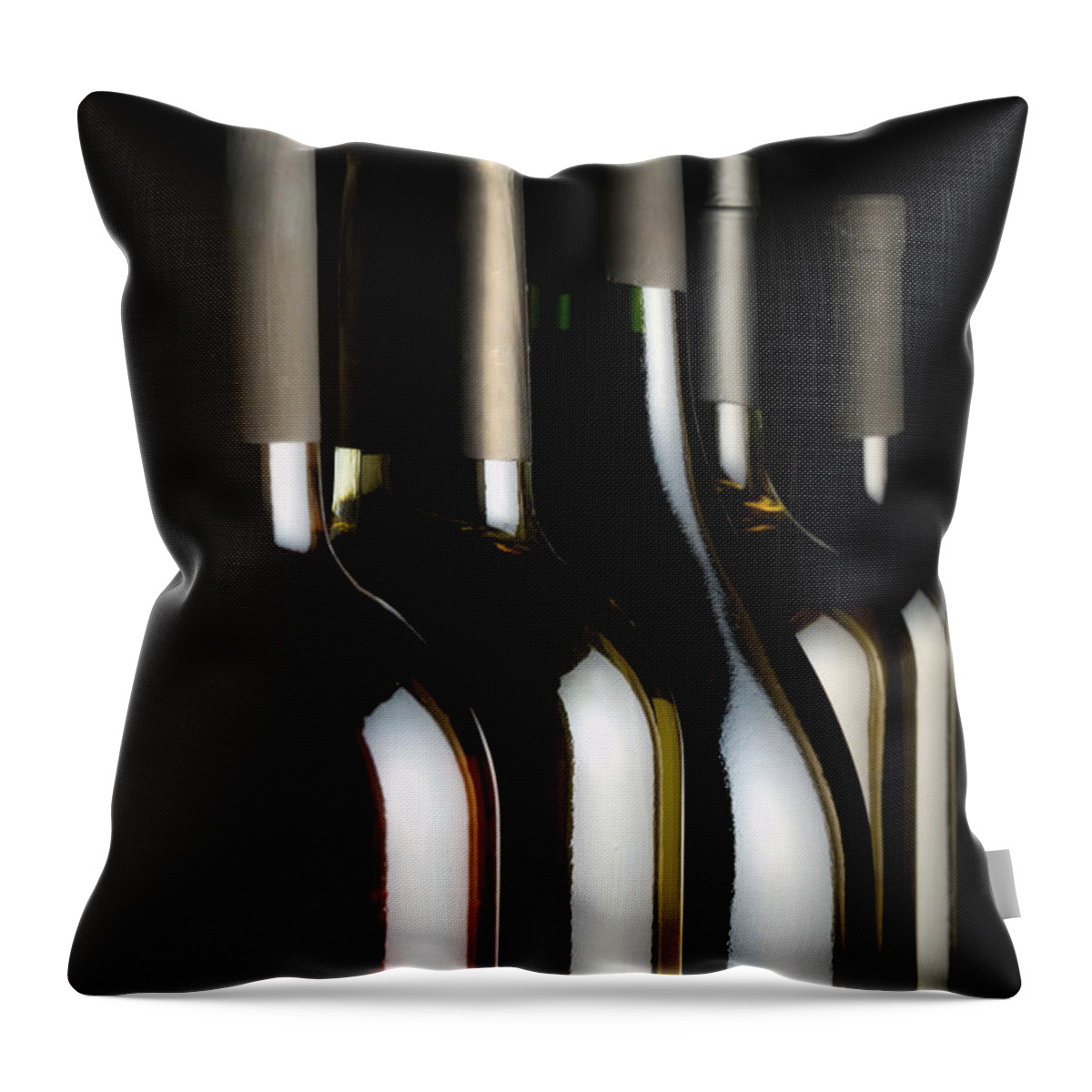 Curve Throw Pillow featuring the photograph Wine Bottles #1 by Carlosalvarez