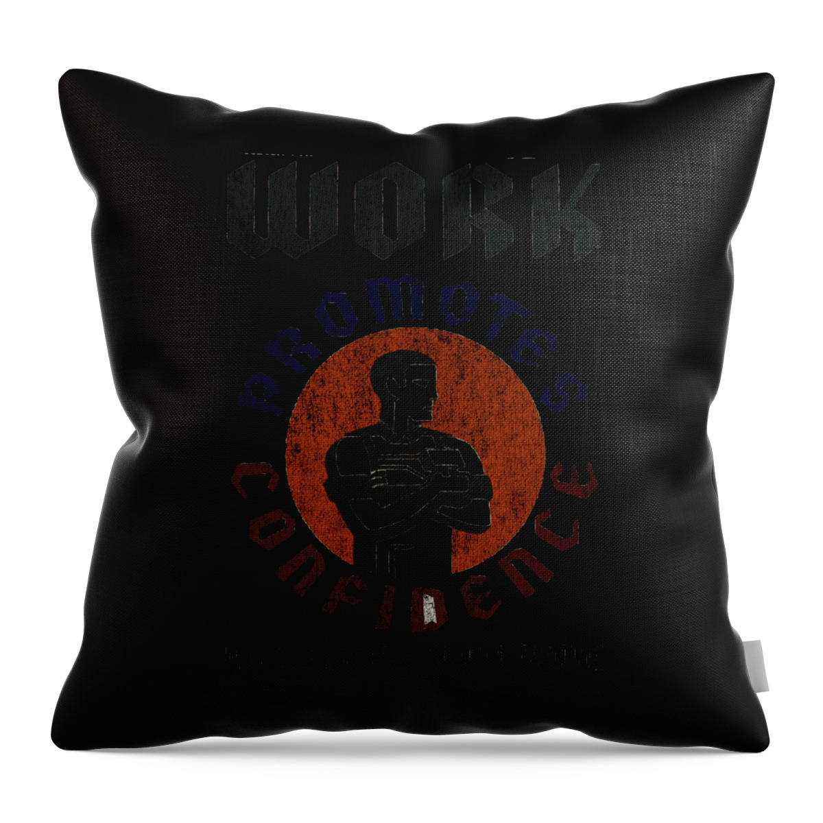 Cool Throw Pillow featuring the digital art WPA Work Promotes Confidence Vintage #1 by Flippin Sweet Gear