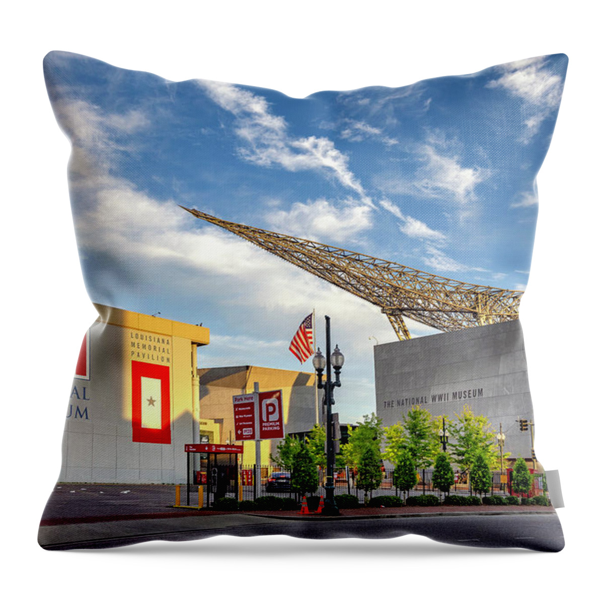 Estock Throw Pillow featuring the digital art Wwii Museum, New Orleans, La #1 by Claudia Uripos