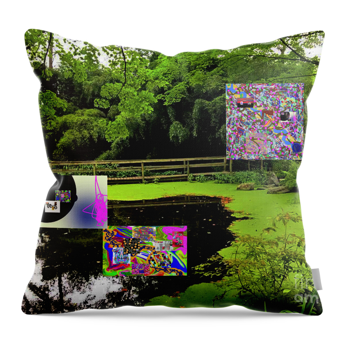Walter Paul Bebirian: Volord Kingdom Art Collection Grand Gallery Throw Pillow featuring the digital art 10-10-2019f by Walter Paul Bebirian