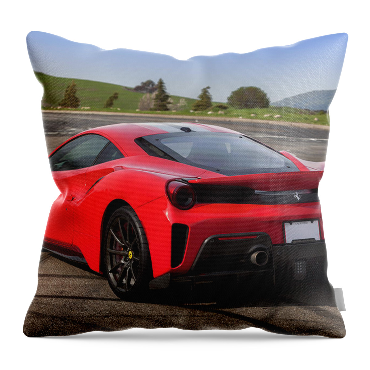 Ferrari Throw Pillow featuring the photograph #Ferrari #488Pista #Print #10 by ItzKirb Photography
