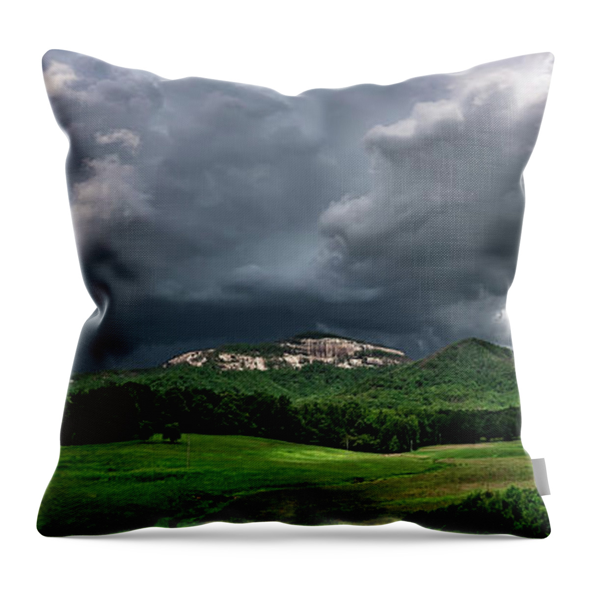 Landscape Throw Pillow featuring the photograph Landscapes near lake jocassee and table rock mountain south caro #10 by Alex Grichenko