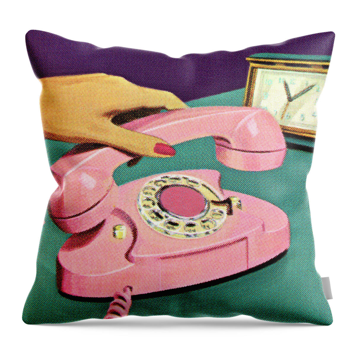 Call Throw Pillow featuring the drawing Telephone #10 by CSA Images