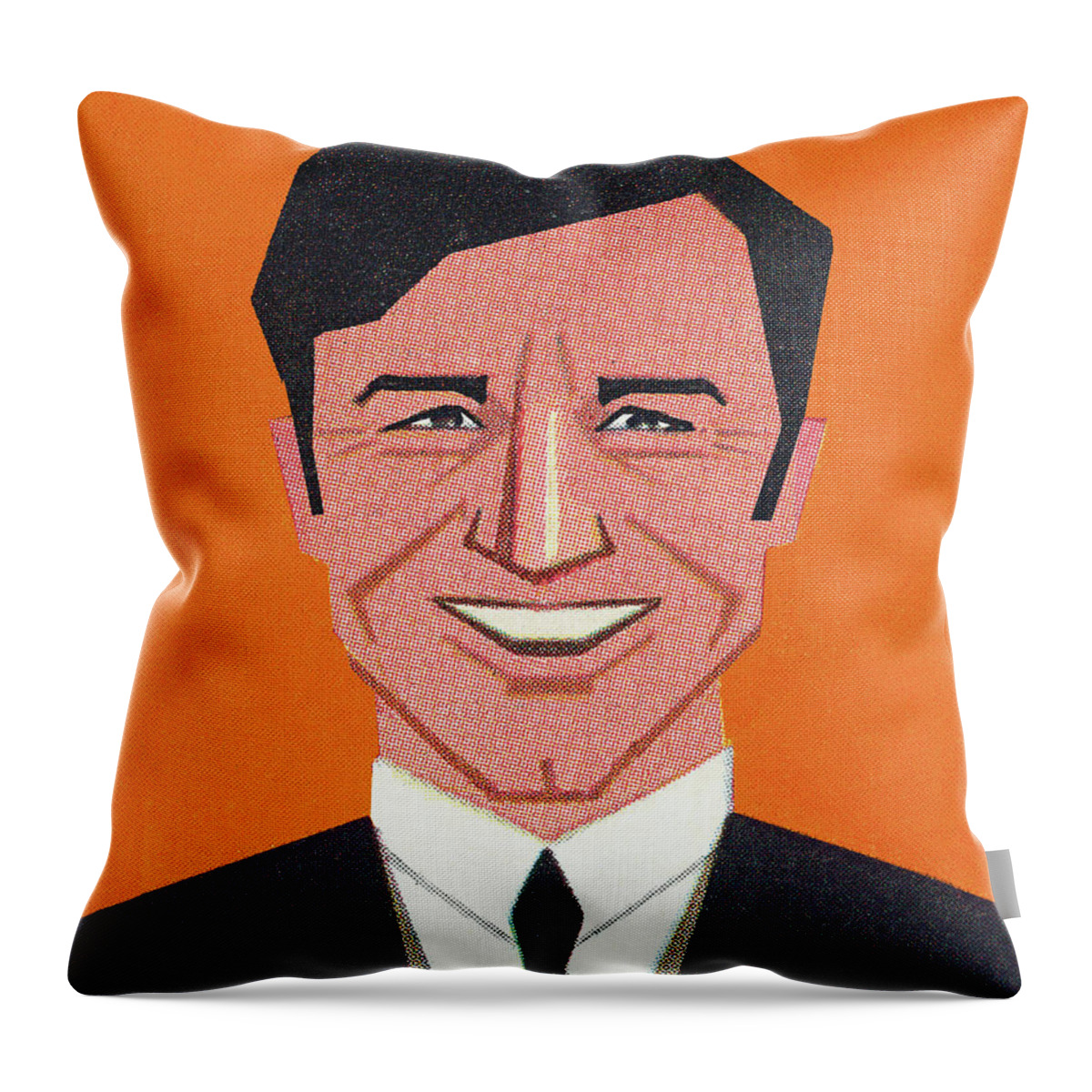 Accessories Throw Pillow featuring the drawing Portrait of a Man #102 by CSA Images