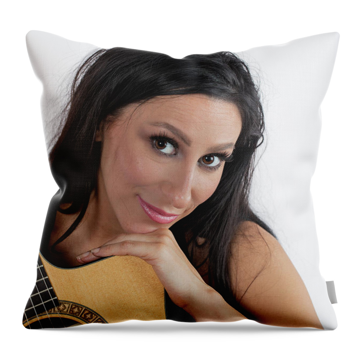 Color Throw Pillow featuring the photograph 105.1855 Guitar Model Color Art Photograph #1051855 by M K Miller