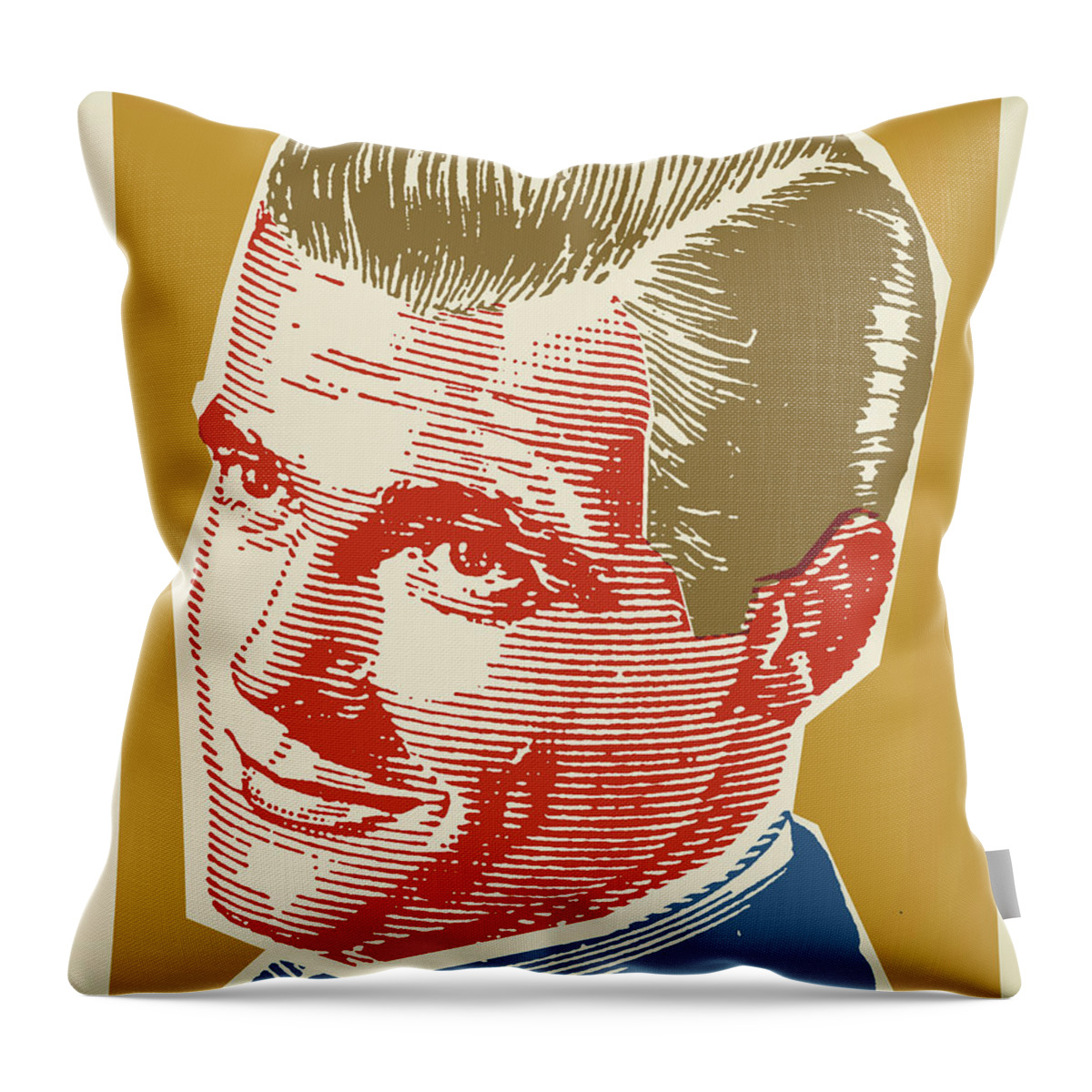 Adult Throw Pillow featuring the drawing Portrait of a Man #109 by CSA Images