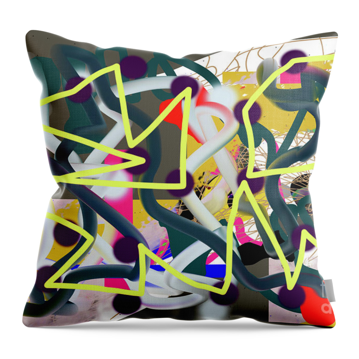 Walter Paul Bebirian Throw Pillow featuring the digital art 11-10-2018abcdefghijklmno by Walter Paul Bebirian