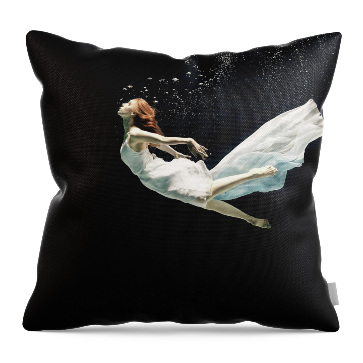 Ballet Dancer Throw Pillow featuring the photograph Ballet Dancer Underwater #11 by Henrik Sorensen