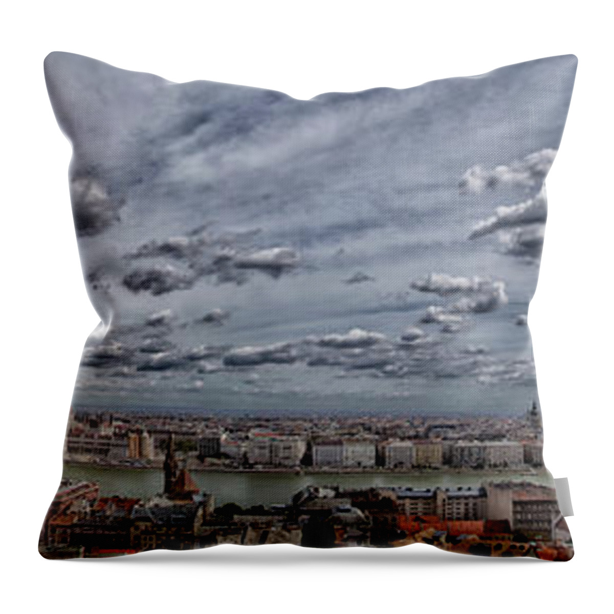 Danube Throw Pillow featuring the photograph Danube View in Budapest #11 by Vivida Photo PC