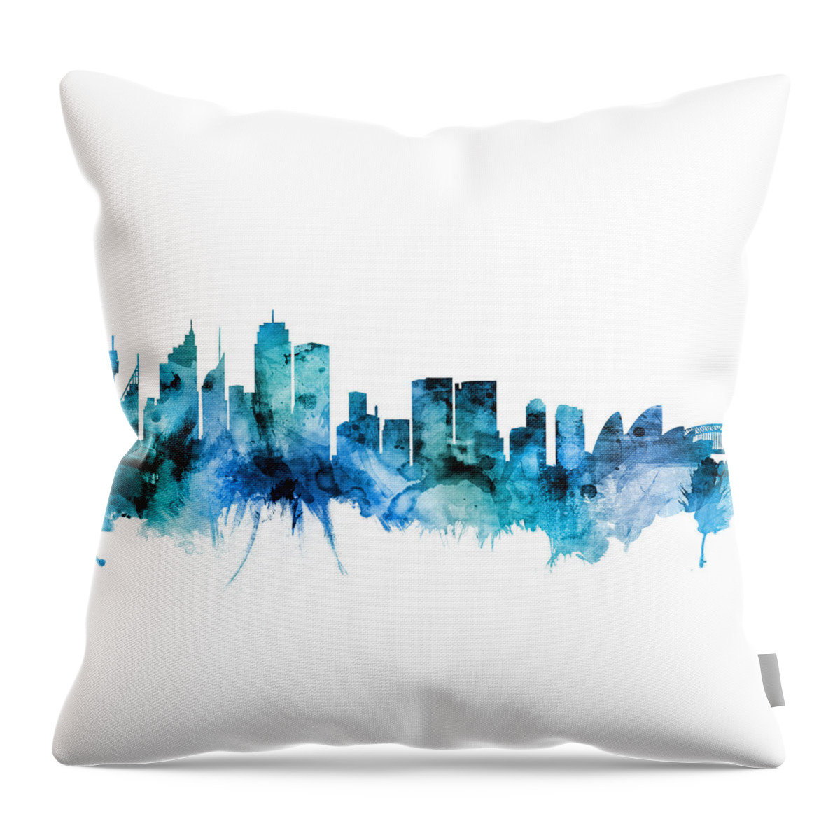 Sydney Throw Pillow featuring the digital art Sydney Australia Skyline #11 by Michael Tompsett