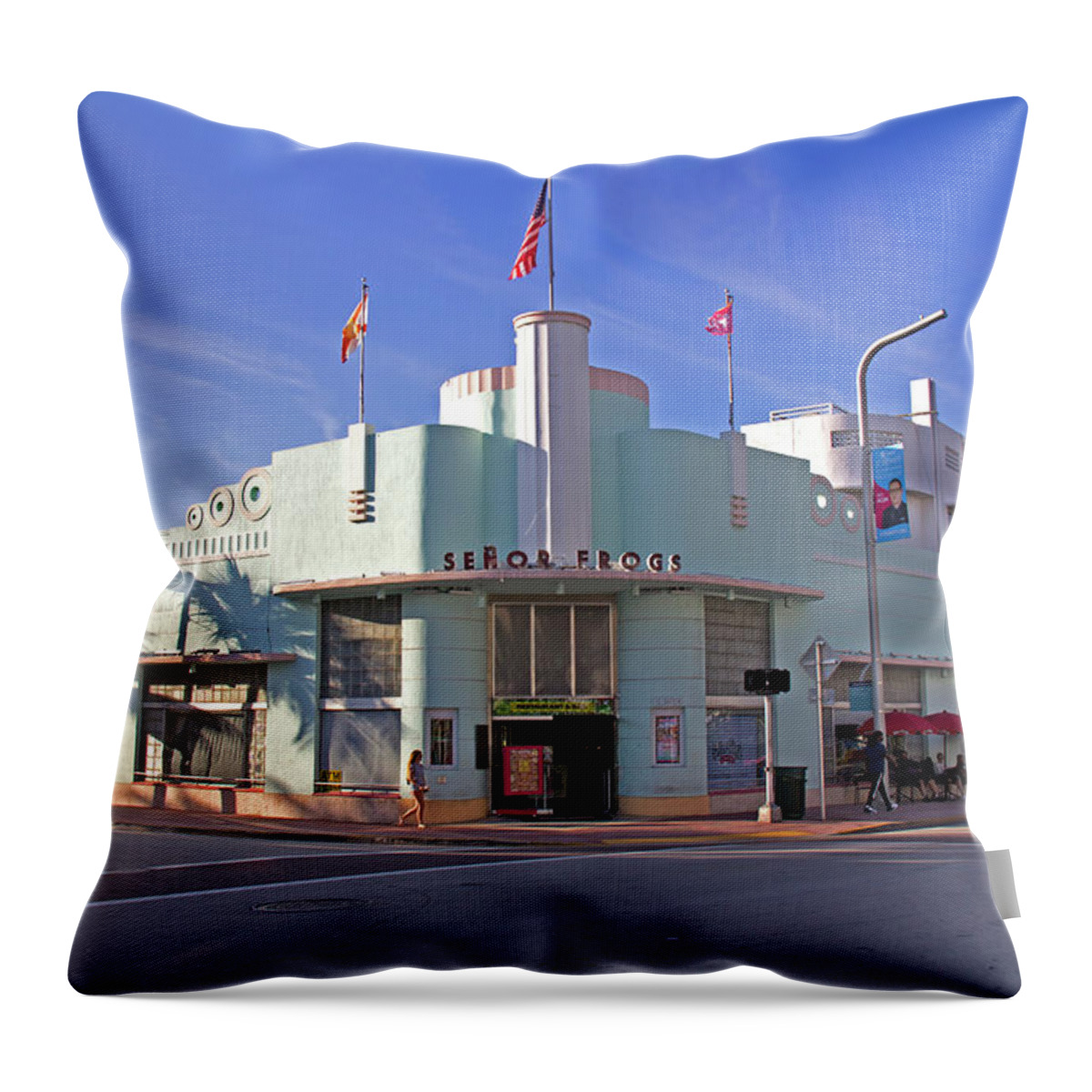 Art Deco Throw Pillow featuring the photograph Art Deco - South Beach - Miami Beach #13 by Richard Krebs