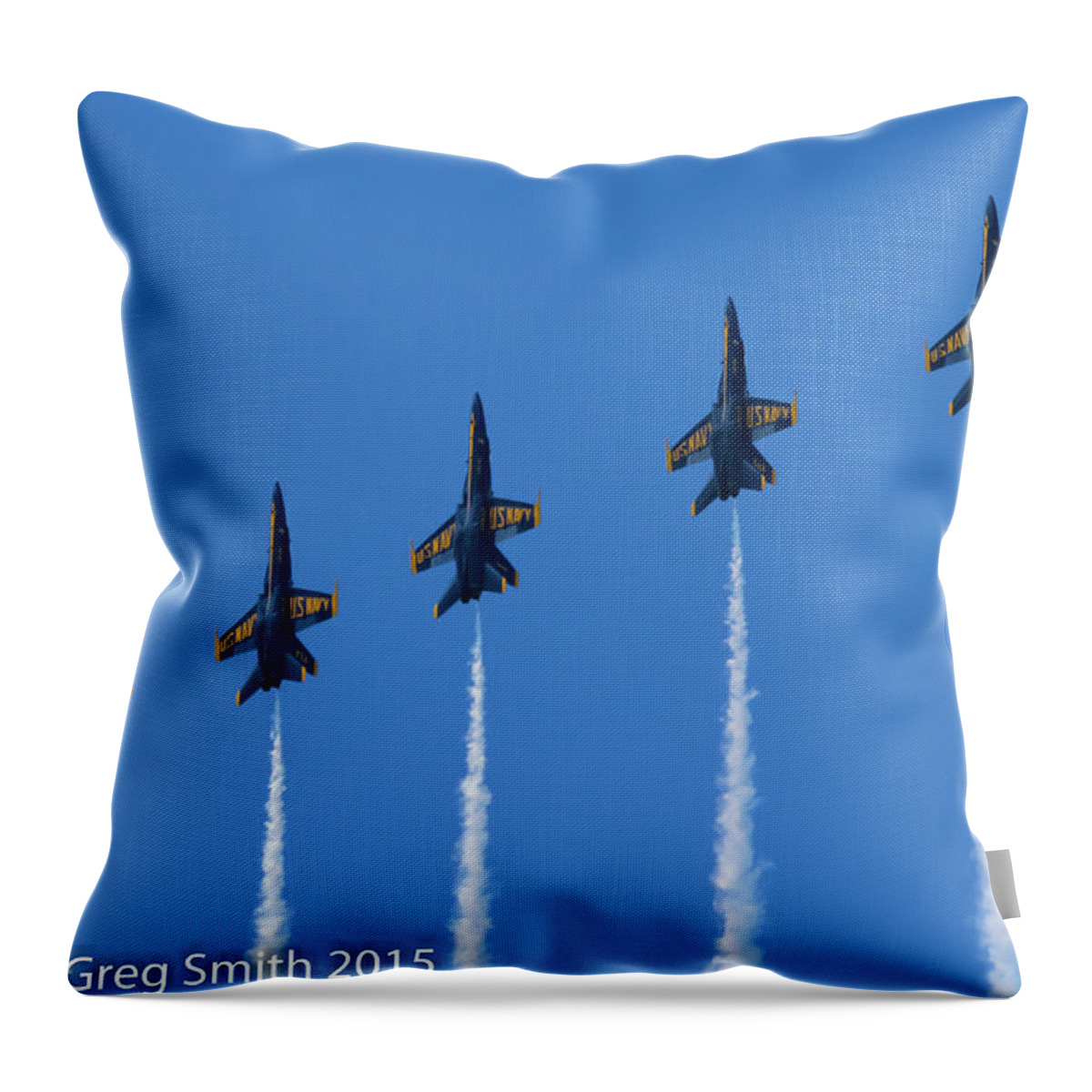 Blue Angels Nas Oceana Throw Pillow featuring the photograph Blue Angels NAS Oceana #12 by Greg Smith