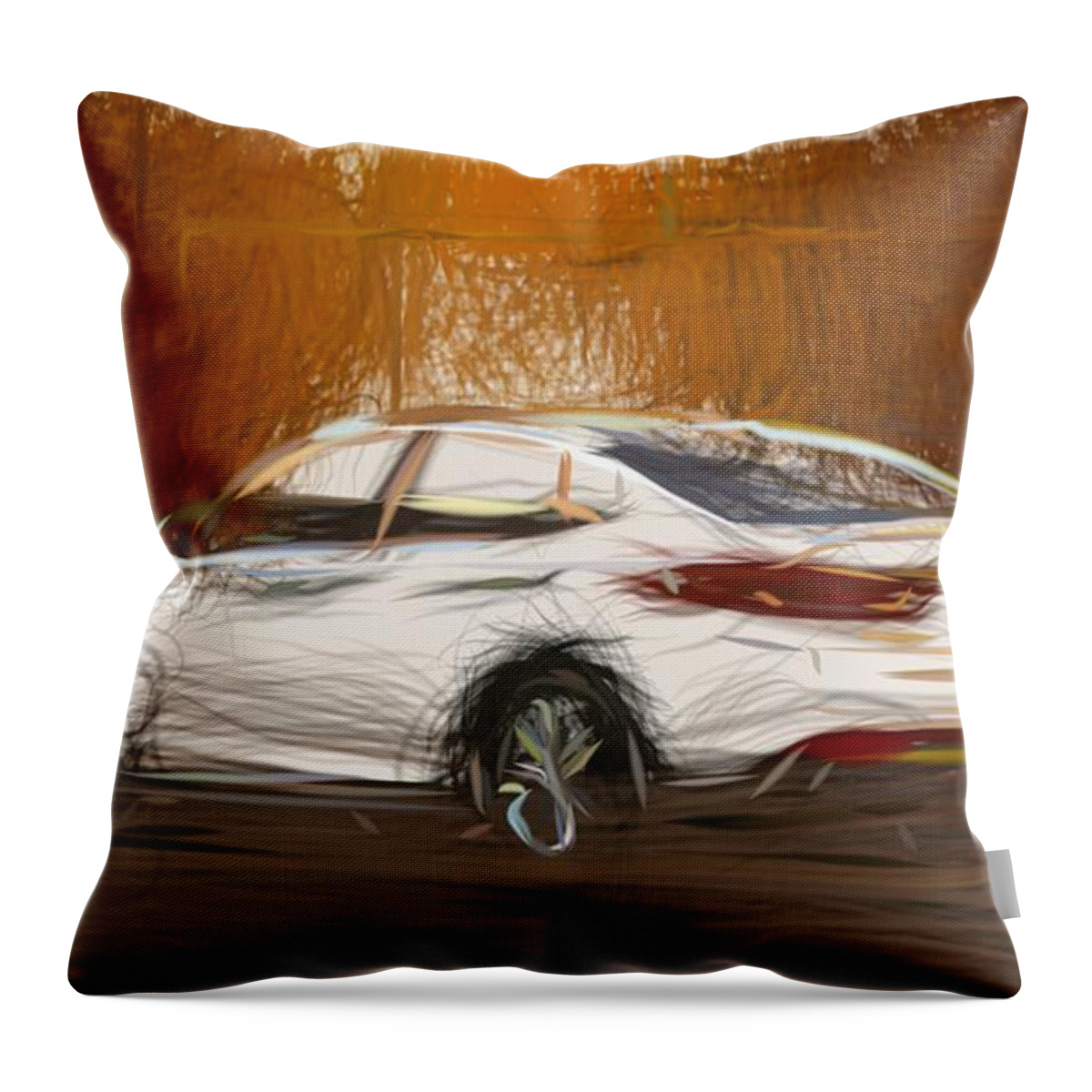 Kia Throw Pillow featuring the digital art Kia Optima Draw #13 by CarsToon Concept