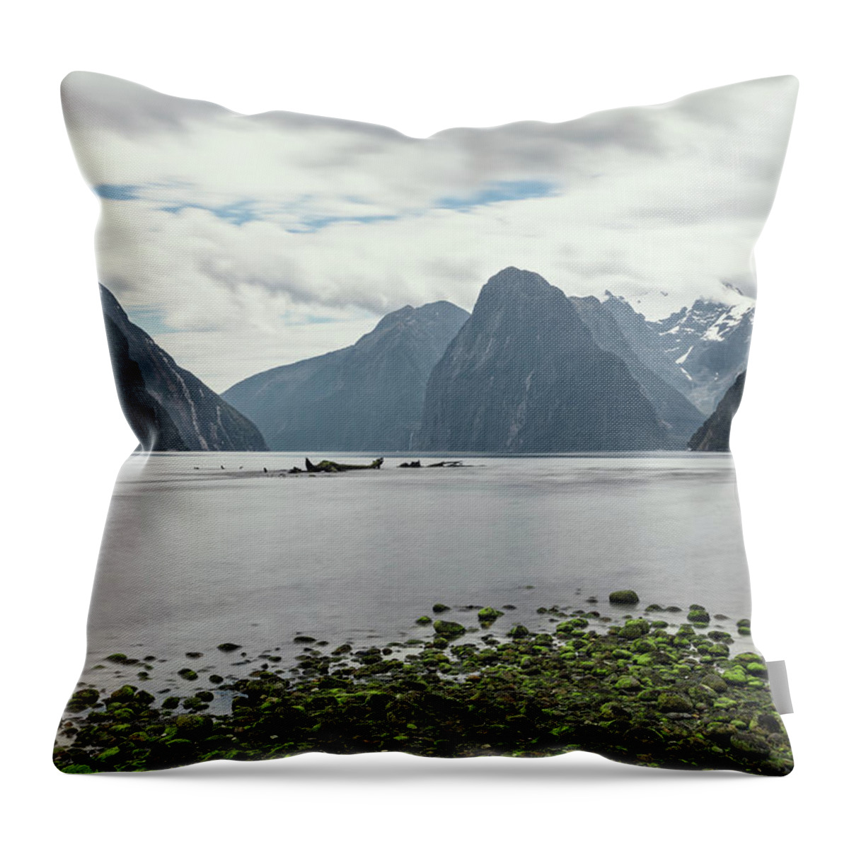 Milford Sound Throw Pillow featuring the photograph Milford Sound - New Zealand #12 by Joana Kruse