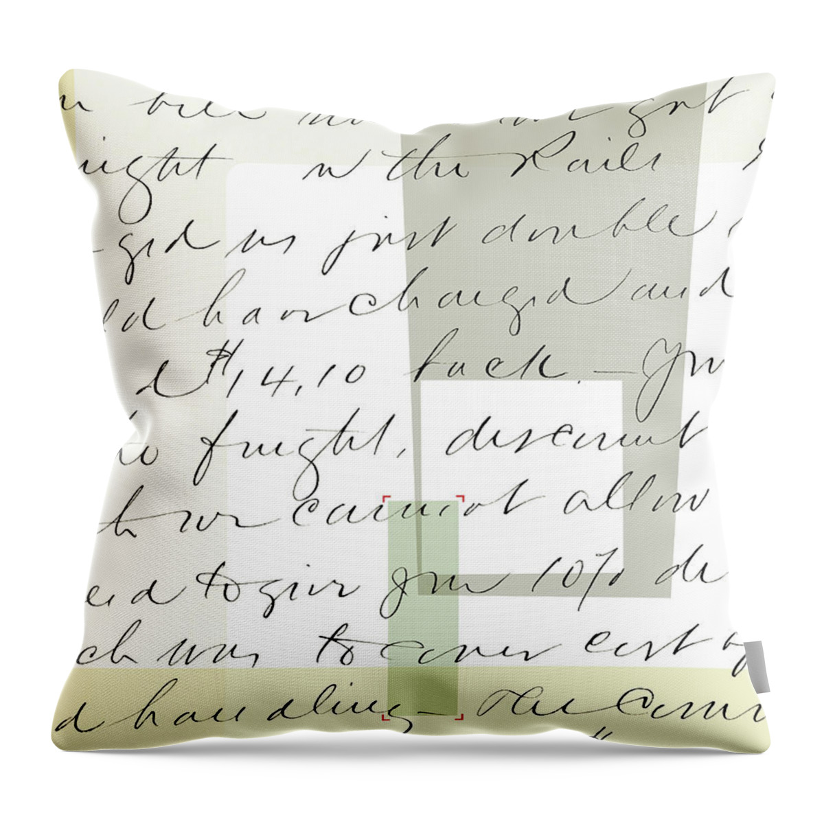 Author Throw Pillow featuring the drawing Hand Written Letter #13 by CSA Images