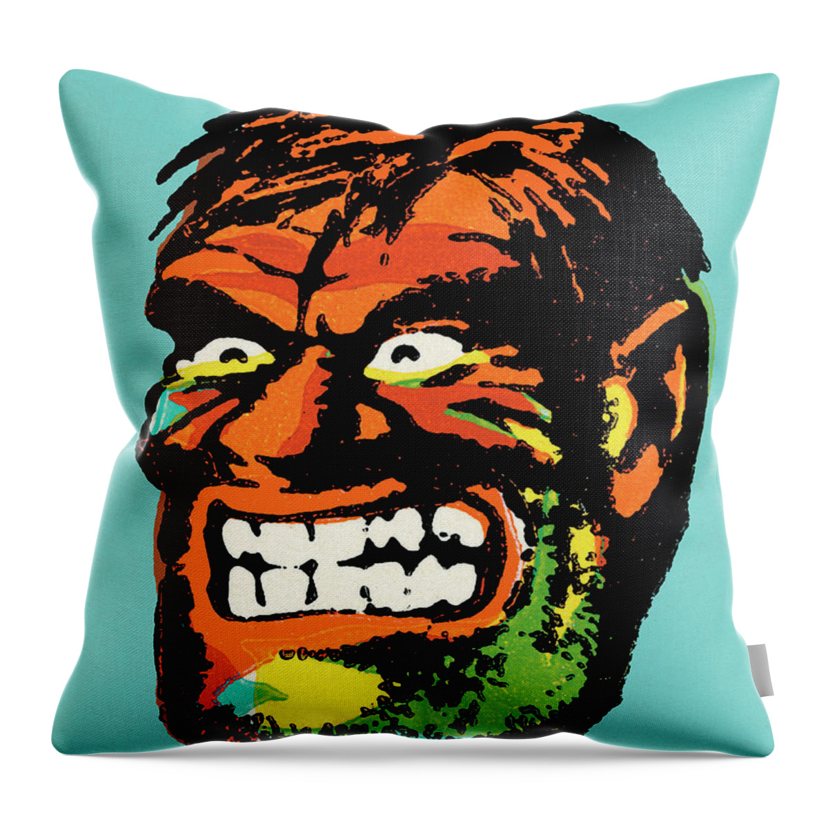 Afraid Throw Pillow featuring the drawing Monster #135 by CSA Images