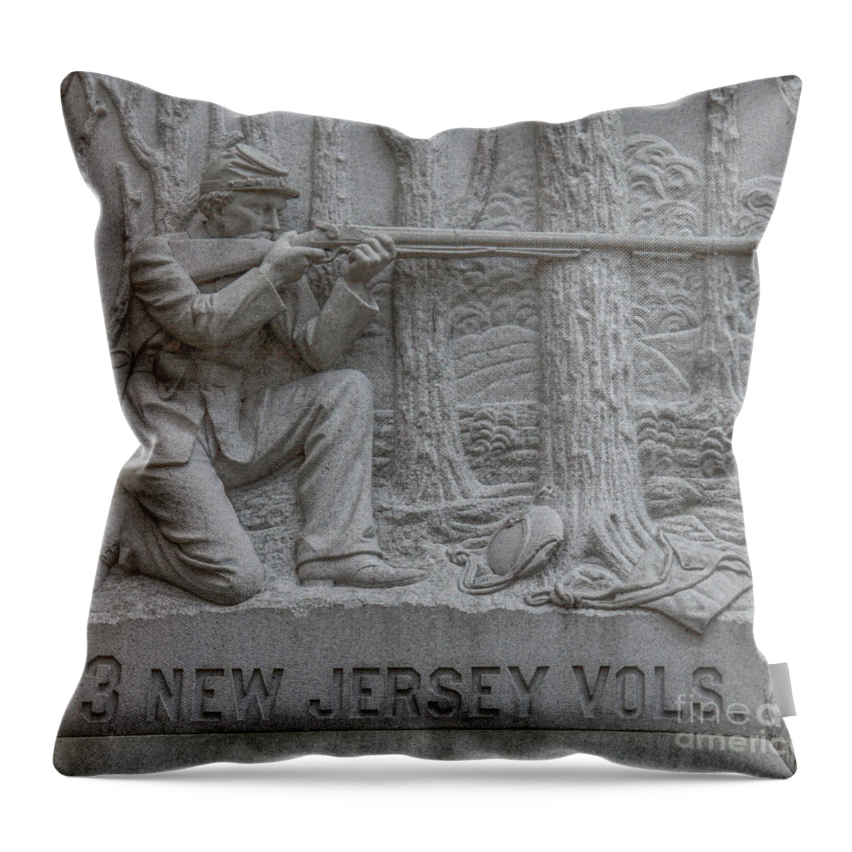 13th New Jersey Volunteer Infantry Throw Pillow featuring the photograph 13th New Jersey Volunteer Infantry by Randy Steele