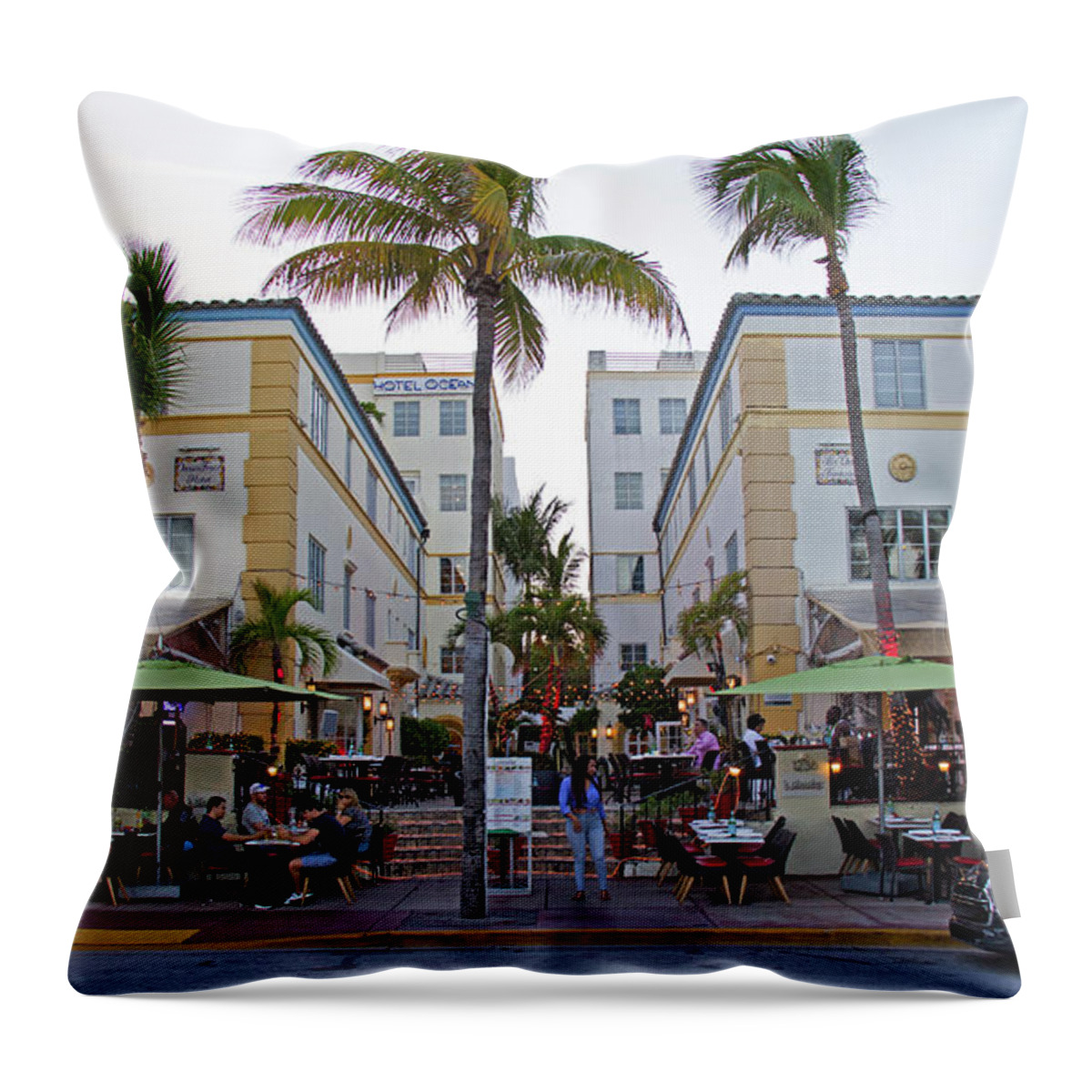 Art Deco Throw Pillow featuring the photograph Art Deco - South Beach - Miami Beach #15 by Richard Krebs