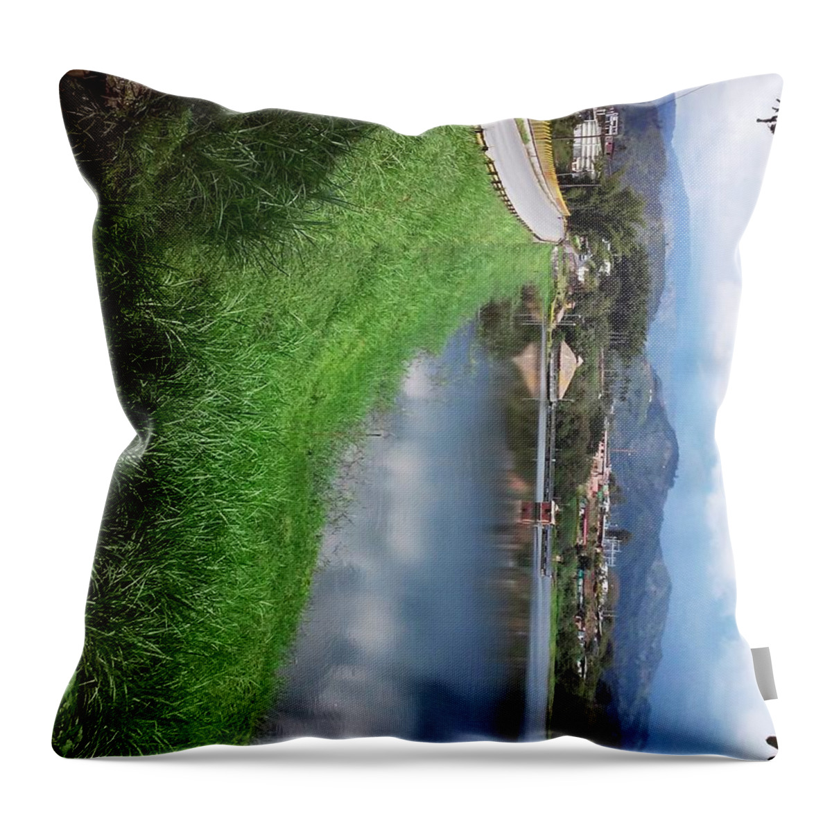  Throw Pillow featuring the photograph Balsora Dam Lake #14 by Nestor Cardona Cardona