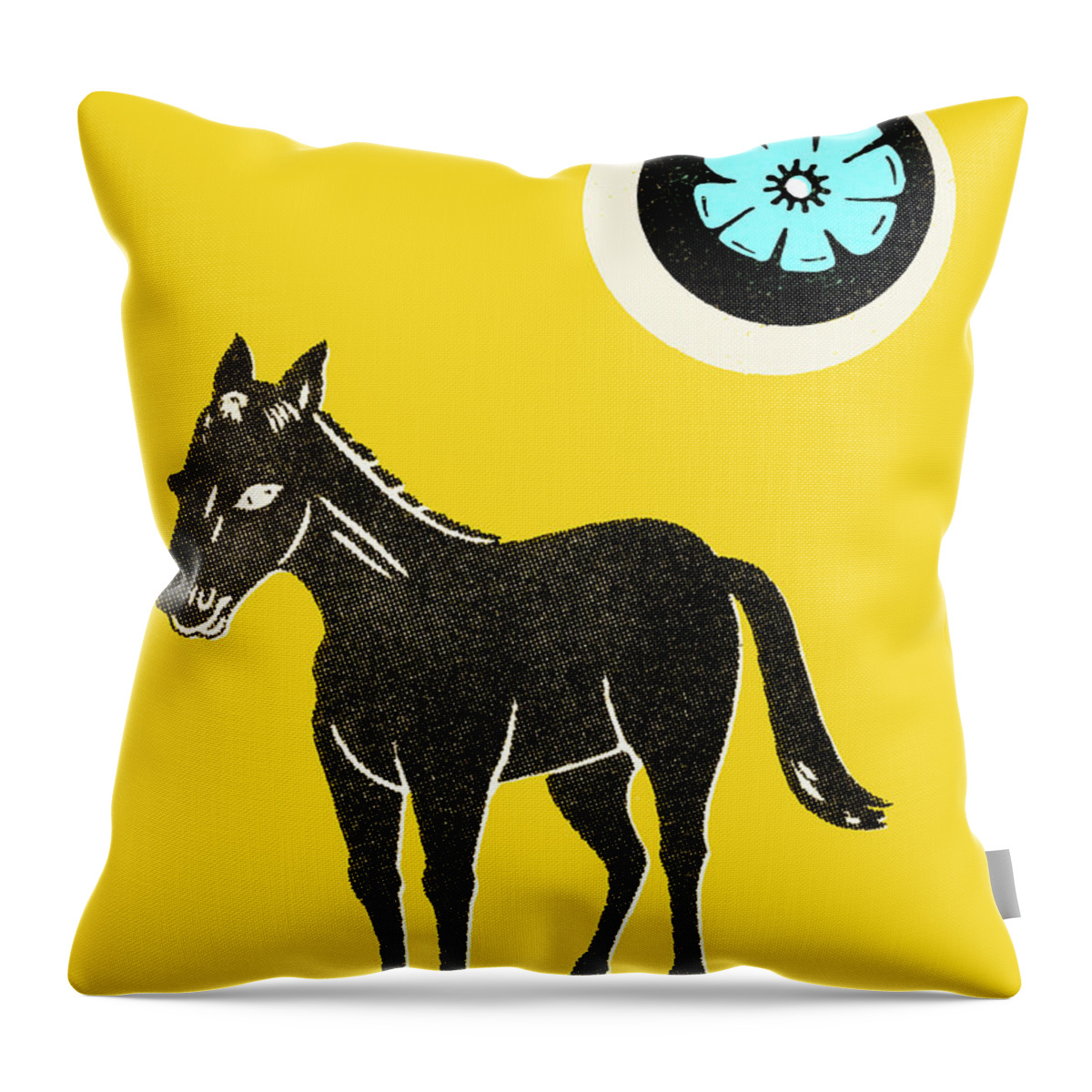 Animal Throw Pillow featuring the drawing Donkey #14 by CSA Images