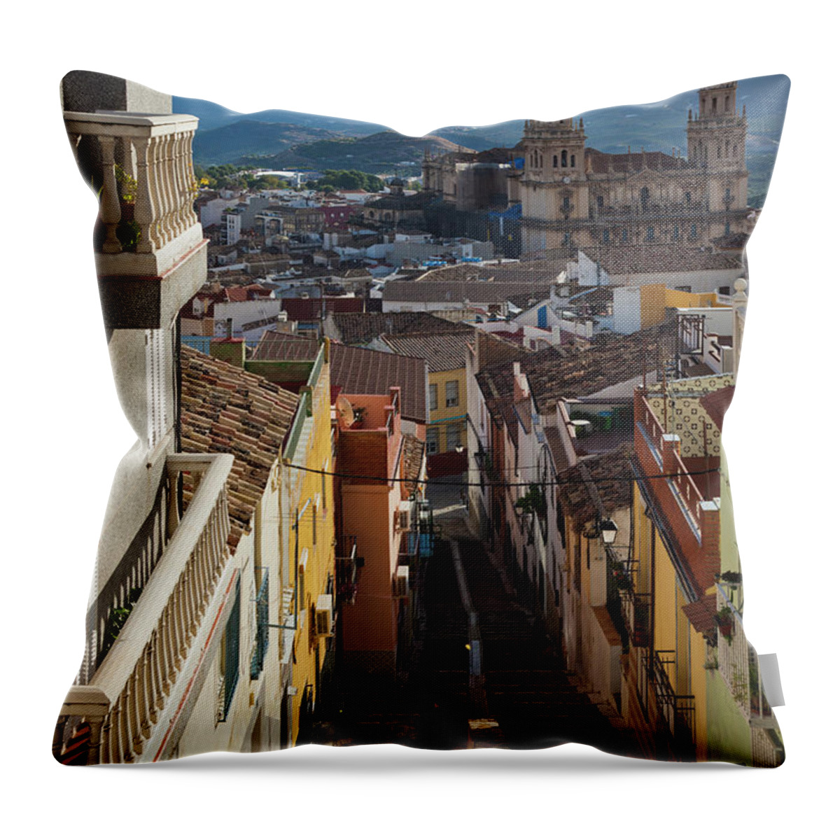 Steps Throw Pillow featuring the photograph Spain, Andalucia Region, Jaen Province #14 by Walter Bibikow