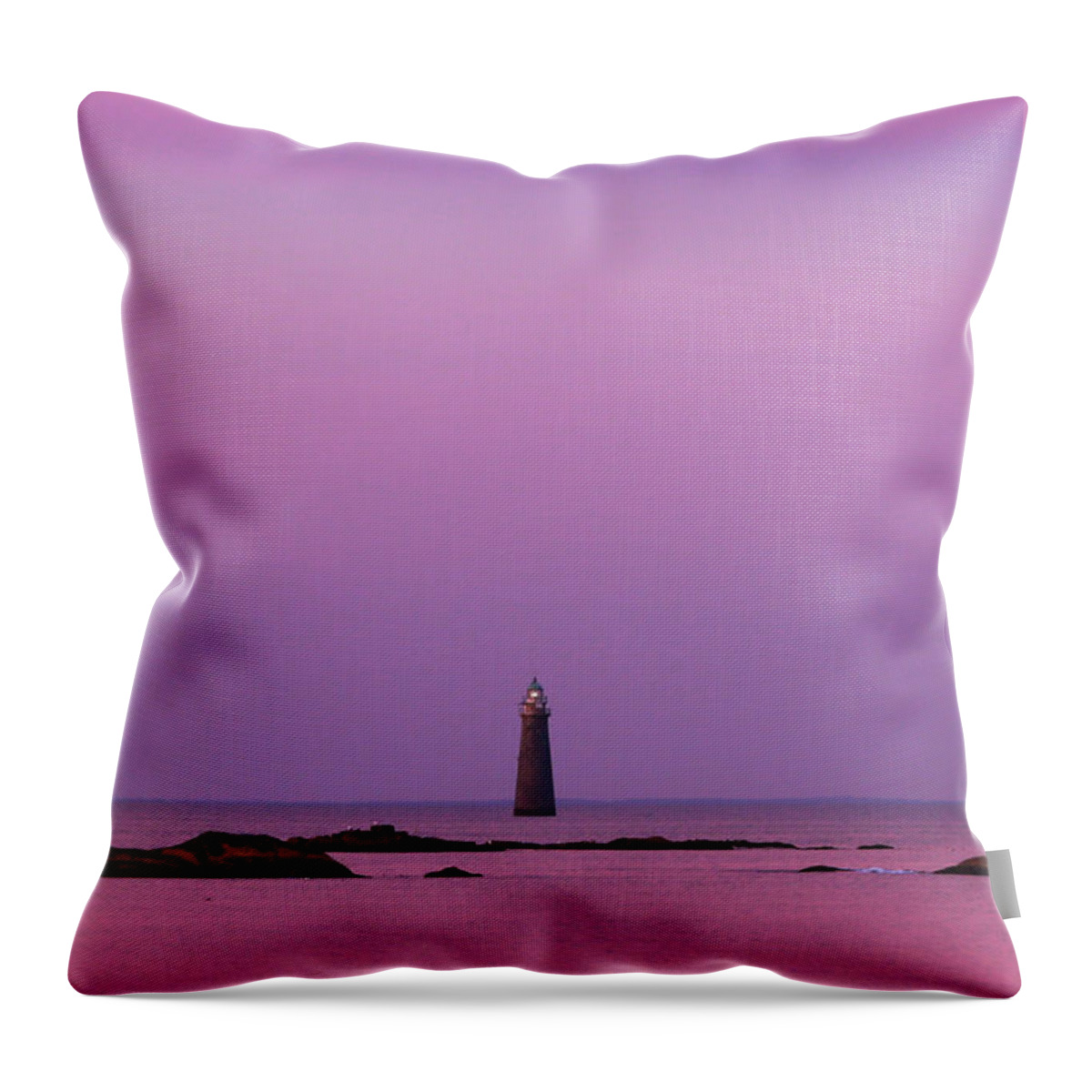 Lighthouse Throw Pillow featuring the photograph 143 Pink by Ann-Marie Rollo